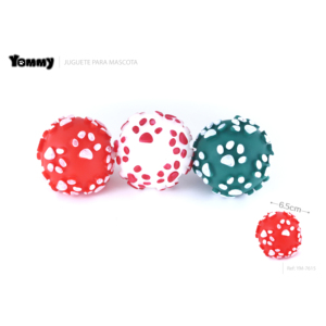 Jouet pour animaux de compagnie en forme de boule avec empreinte de patte de 6,5 cm - Product Image 1