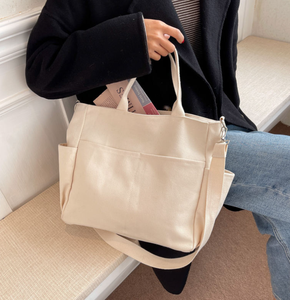 Bolsa de Lona Personalizada, Reutilizable, con Impresión de Logotipo, Bolsa de Compras de Algodón Puro, Bolsa de Hombro Individual Duradera para Mujer con Múltiples Bolsillos - Product Image 5