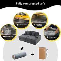 Sofá Cama Esquinero Shar-Pei de Espuma de Alta Densidad Comprimida al Vacío, Diseño Moderno y Portátil, para Sala de Estar, Escuela y Hotel