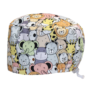 หมวกสครับทางการแพทย์พิมพ์ลายหมีหมวกพยาบาลหมวกคลุมผมยาวสำหรับแพทย์กุมารเวชศาสตร์ผู้หญิงหมวกศัลยแพทย์คลินิกทันตแพทย์ - Product Image 1