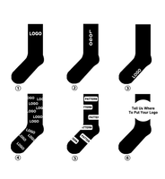 Chaussettes de sport athlétiques personnalisées en polyester avec logo, talon et bout rembourrés, antidérapantes, pour hommes, football, soccer, basketball, course à pied