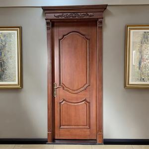 <span class=keywords><strong>Puerta</strong></span> de Madera Sólida de Roble Rojo Tallada al Estilo Americano, Pintada e Impermeable, de Foshan Door Factory, para Dormitorio, Entrada, Hotel y Baño - Product Image 1