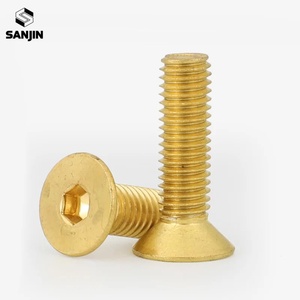 <strong>Screw</strong> M2 M2.5 M3 M4 M5 M6 Brass <strong>Flat</strong> <strong>Screw</strong> DIN7991 Brass Hexagon Hex Allen Socket Countersunk Head <strong>Screws</strong> Bolts - Product Image 2