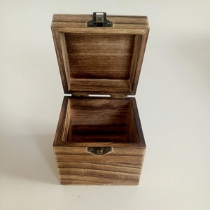 Caja de embalaje de madera maciza de peso ligero carbonizado de Color ardiente de madera de Paulownia para té <span class=keywords><strong>XNS</strong></span> marca XNS666 modelo caja de forma cuadrada - Product Image 2