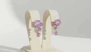 Pendientes Colgantes de Oro de 18 Quilates con Lila Aurora para Bodas y Fiestas - Product Image 3