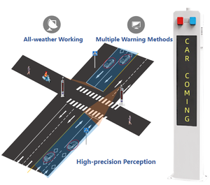 Denetimsiz Kavşaklar İçin Radar Dedektörlü Akıllı Yaya Güvenlik Uyarı Cihazı, Araçları Otomatik Olarak Algılar - Product Image 6