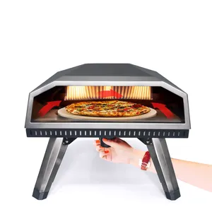 Outdoor Commercial Pizza ofen Rotierend 12 Zoll Gas Tragbare Propan Feuer Küche Pizza Maker Back maschine Pizza Stein Rotierend