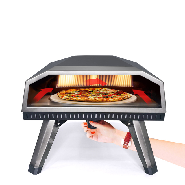 Outdoor Commercial Pizza Oven Rotating 12inch Gas Portable Propane Fire Kitchen Pizza Maker Baking Machine Pizza Stone Rotating