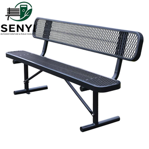 Arredamento da esterno, resistente alle intemperie, commerciale, panca in metallo resistente da 4, 6, 8 piedi, panca in acciaio per parchi e strade, seduta pubblica durevole. - Product Image 1