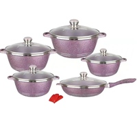 Ensemble de casseroles en aluminium durable et acier inoxydable avec couvercles, revêtement antiadhésif, kit de casseroles et poêles de cuisine, ustensiles de cuisine