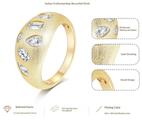 Bague en argent sterling S925 irrégulière avec moissanite brossée, style européen-américain haut de gamme, luxe léger, transfrontalier