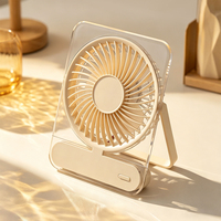 Ventilateur de table intelligent portable 1200 mAh à quatre vitesses, léger et ultra-fin avec support de bureau pour la maison