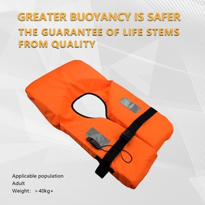 سترة نجاة تجارية ISO 100N من النوع الثاني باللون البرتقالي والأحمر للإنقاذ البحري للبالغين مصنوعة من الفوم مع عاكسات ضوئية - Product Image 2