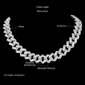 JINSE lujo Bling Cubic Zirconia hombres cadena cubana Collar para niño Punk <span class=keywords><strong>calle</strong></span> moda joyería collares - Product Image 2