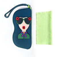 Sac de rangement en silicone souple et classique, étanche, avec fermeture éclair, housse anti-poussière, ensemble de fixation murale, pour lunettes de soleil, voyage, écologique