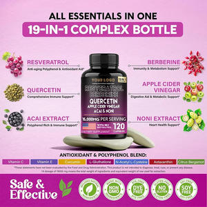 อาหารเสริมสมุนไพร resveratrol berberberine quercetin ACV Acai & <span class=keywords><strong>noni</strong></span> Complex <span class=keywords><strong>capsules</strong></span> สนับสนุนสุขภาพหัวใจและหลอดเลือดและผิวหนัง - Product Image 5