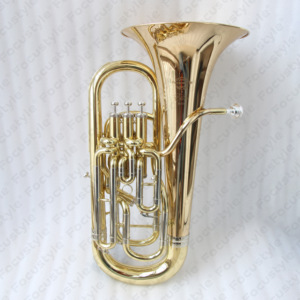 BB Professional Gold Euphonium 4 Horn <span class=keywords><strong>de</strong></span> latón <span class=keywords><strong>de</strong></span> pistón vertical con sistema <span class=keywords><strong>de</strong></span> compensación Laca y superficie <span class=keywords><strong>de</strong></span> laca dorada - Product Image 1