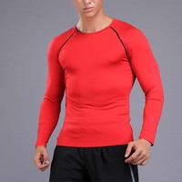 Personnalisé Hommes Gym T-shirt Compression Couche De Base Tops À Manches Longues À Séchage Rapide Sport À Manches Longues Chemises De Compression vierges