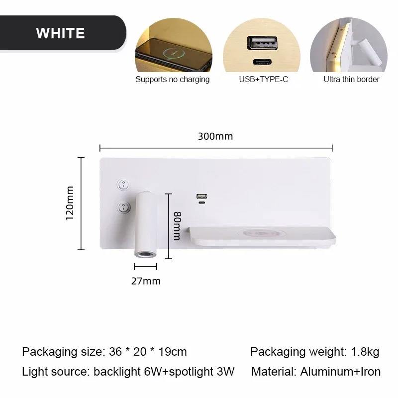 Lámpara de pared blanca