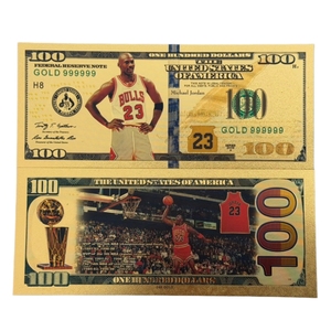 Billete de Dólar Estadounidense de Baloncesto <span class=keywords><strong>Jordan</strong></span> de 2026, 8 Tipos, Bañado en Oro de 24k para Colección - Product Image 6