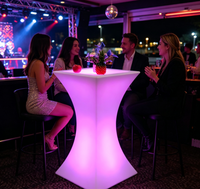 Table de cocktail LED multicolore, étanche IP65, à intensité variable, garantie 2 ans, télécommande, batterie au lithium, pour fêtes, hôtels, extérieur
