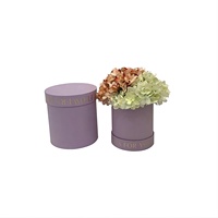 Boîte à fleurs macarons à impression à chaud, coffret cadeau rond avec 2 pièces, coffret cadeau pour petites attentions pour les convives, couleur unie, lot de pièces