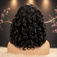 Perruques en cheveux humains vierges péruviens de qualité supérieure, cuticules alignées, double épaisseur, sans colle, bandeau, ondulations lâches, noir naturel, fournisseur en gros