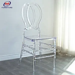 Factory transparent acrylic new model plastics clear chiavari wedding butterfly chair for wholesale