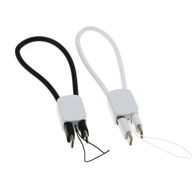 Hot Selling 2-in-1 Keychain TPE USB-C Fast Charging Cable for Mobile Phone Power Bank & Computer 3A 60W Durable Pure Copper