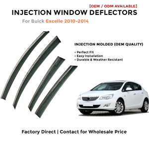 Injection Side Window Deflectors Visor Rain Guards for Buick Excelle 2010-2014 Wind Deflector Auto Accessories - Product Image 2