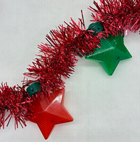 Collier lumineux à 7 étoiles LED en guirlande, chaîne d'étoiles à cinq branches, ornement de cou pour Noël et les fêtes