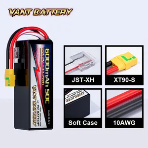 Baterai lipo 6s 6000mah 50C 22.2v dengan colokan EC5 casing lunak untuk Pesawat drone RC Quadcopter helikopter mobil truk