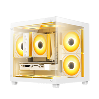 Boîtier de jeu M-ATX à haut débit d'air, 5 positions de ventilateurs, panneau frontal en verre trempé, châssis PC SFF