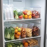 Sacs de conservation alimentaire à double fermeture éclair, sacs en plastique transparent réutilisables et refermables pour la conservation des aliments au réfrigérateur