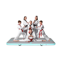 Tapis de gymnastique aérienne gonflable pour acrobaties, épaisseur 4, 10/13/16 pieds, imperméable, pour entraînement à domicile, avec pompe