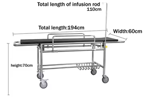 Camilla de carro de transferencia de pacientes médicos de ambulancia de acero inoxidable de hospital de fábrica - Product Image 6