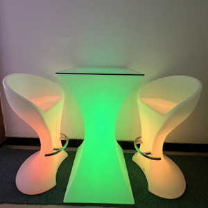 Remote Control 16-Color LED Bar Chair Stool Battery-Powered High Illuminated Plastic Furniture for Mall Hotel Party &amp; Event - Product Image 4