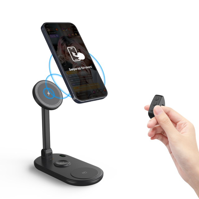 Full Size Foldable Magsafered Wireless Phone Charger for Apple and Samsung Watch Adjustable Phone Holder Charger for TWS