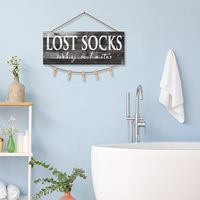Impression sur toile rustique « Vintage Lost Socks Seeking Soul Mates », décoration murale pour salle de bain, 6 x 15 po, noir