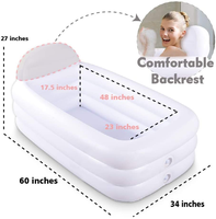 Baignoire portable gonflable, baignoire blanche durable avec grand dossier, piscine gonflable autoportante, salle de bain, spa à domicile