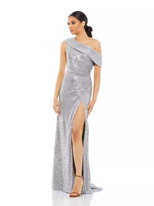 Robe de soirée à paillettes pour femmes, mode été européenne et américaine, élégante robe de cérémonie à épaules dénudées et fente haute, style célébrité - Product Image 3