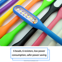 Clé USB colorée et mignonne avec lumière LED flexible, mini clé USB portable, mini lumière LED micro USB pour ordinateur portable