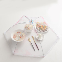 Tente de protection pour plats en maille respirante pliable, anti-mouches, réutilisable, légère, anti-adhésive, sans danger pour les aliments, couvre-table de cuisine