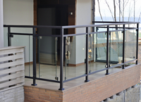 Rambarde en verre non perforé au design contemporain pour balcon, escalier domestique, colonne intérieure-pour villas et hôtels