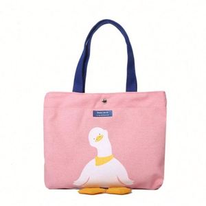 Custom <b>Printed</b> Cotton Daily Tote Bag for Women Striped Reusable Grocery Shopping with Pocket Beach Bag - Product Image 2