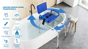 Sedia da Doccia Girevole Simplywalk in Lega di Alluminio, Portata 150KG, per Ospedale e Disabili, Certificazione MDR CE, <span class=keywords><strong>Accordi</strong></span> di Telaio - Product Image 2