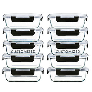 Vente en gros de boîtes à lunch hermétiques en verre pour la cuisine Récipients de cuisine pour le stockage des <span class=keywords><strong>aliments</strong></span> en verre hermétique - Product Image 5