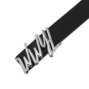 Cinturón de Cuero Genuino para Hombre con Hebilla de Aleación de Zinc y Logotipo Personalizado, Diseño Libre, Venta al Por Mayor - Product Image 3