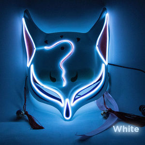หน้ากากจิ้งจอก LED เรืองแสง PVC ครึ่งหน้า หน้ากากแมว สำหรับงานเรฟ คอสตูม อนิเมะ งานแฟนซี งานเทศกาล ปาร์ตี้ คอสเพลย์ อุปกรณ์ประกอบฉากสำหรับฮาโลวีน - Product Image 1