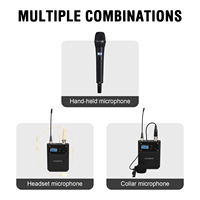 Système de microphone sans fil quadri-main Gooermi MIC-DP40, véritable diversité